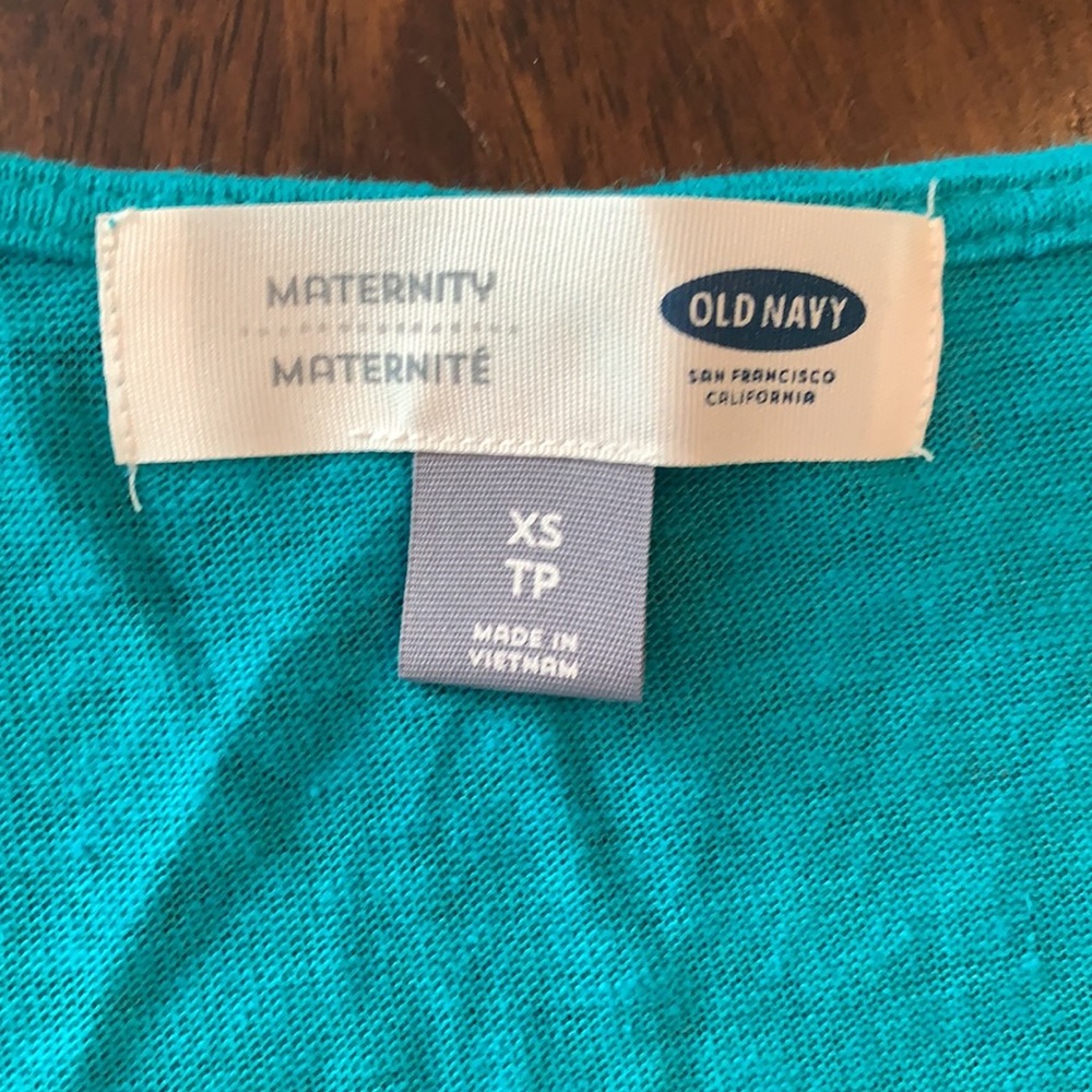 ❤️HP❤️ NWT Old Navy XS maternity XS turquoise shirt - Picture 2 of 3